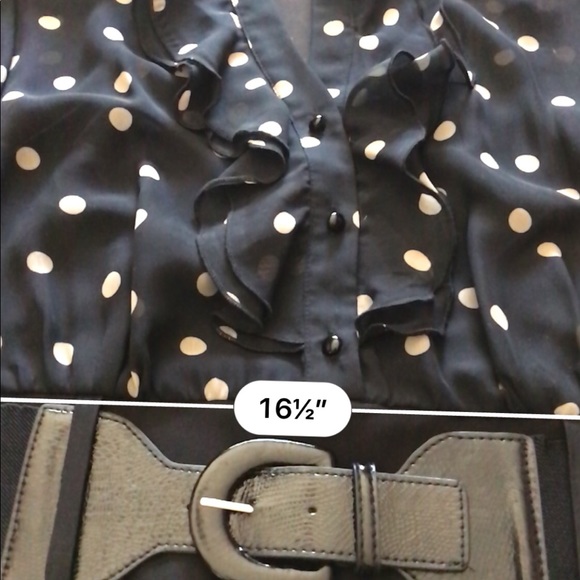 Little black ALYX dress w/beige polka dots Sz. 16 - Picture 7 of 10